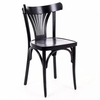 Kursi Belakang Melengkung Bistro Hitam Bentwood Italia