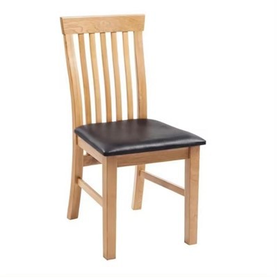 Kursi Makan Kayu Punggung Tinggi Vertikal Restoran Komersial Modern dengan Kursi Kulit